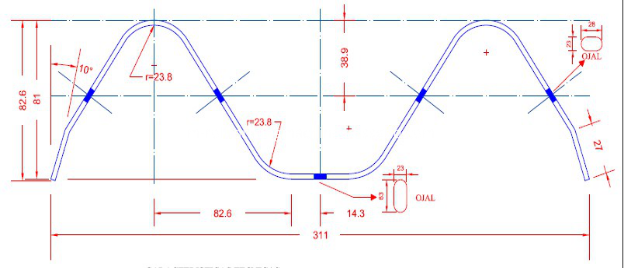 Expressway crash barrier 2 wave guardrail rolling forming machine