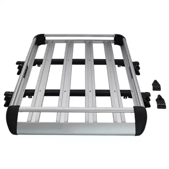 Double-Layer Aluminum Alloy Car Roof Rack - Silver Luggage Frame