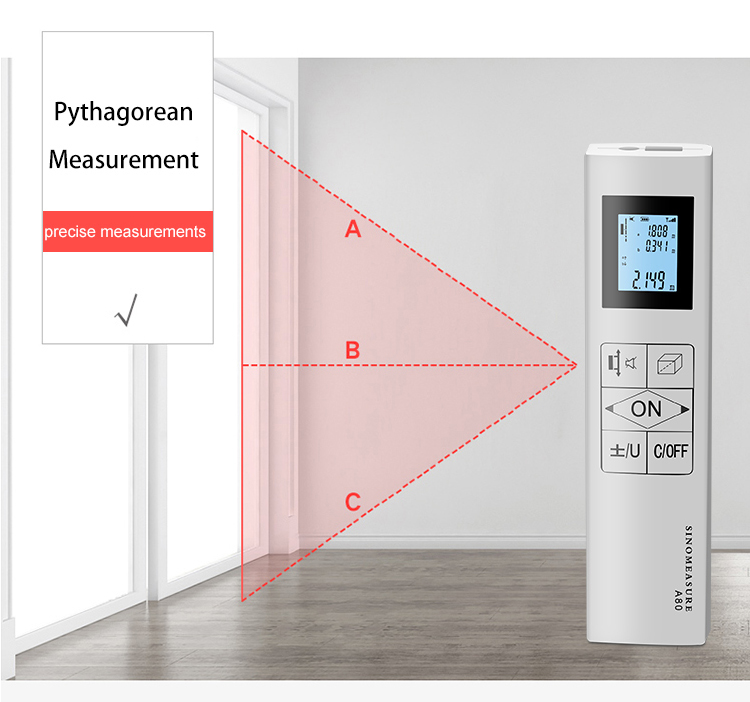 How to measure Bidirectional laser distance meter Pythagorean