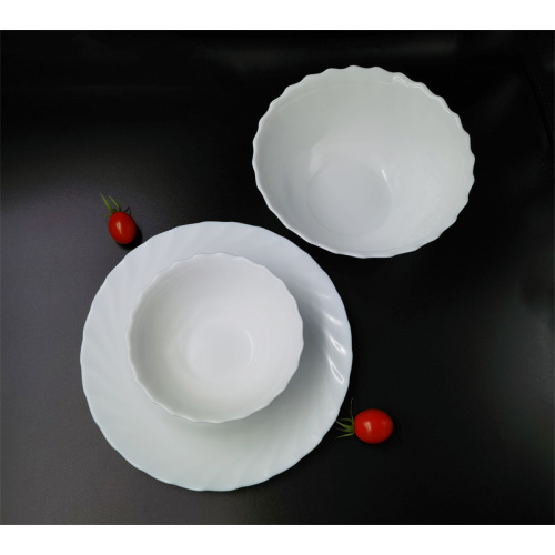 Weißes Opal -Glas -Tischgeschirr Set Set