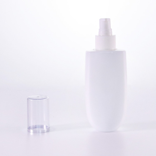 Opal White Glass Bottle With Clear Overcap