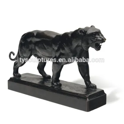 Garden decoration life size black bronze brass tiger