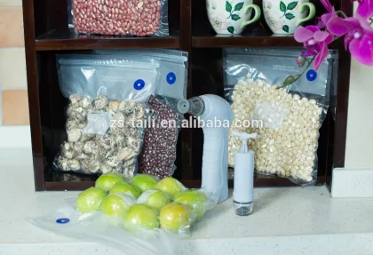 Reusable keep fresh long vacuum food storage bag