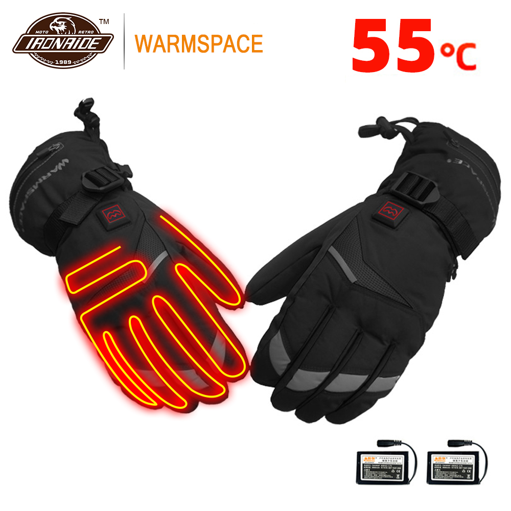Waterproof Motorcycle Gloves Heating Guantes Moto Heated Touch Screen With Battery Powered 44 Degree To 55 Degree