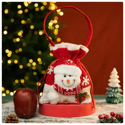 Christmas Candy Gift Bag - Santa Tote & Apple Bag