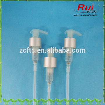 left-right lock or twist pop lock plastic lotion pump with aluminum collar 24/410 38/410 38/400