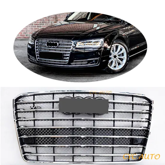 Chrome Upper W12 Look D45 Front Bumper Grille for Audi A8 4N/A8L/S8 2015-2018