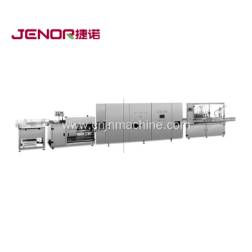 Linha de embalagem de preenchimento de garrafas e captura e rotulagem