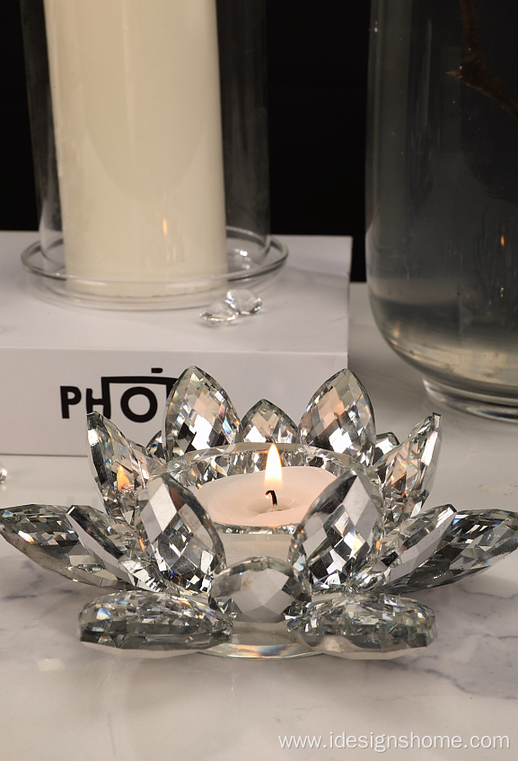 Decorative Glass Lotus Petal Candle Holders
