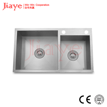 Square kitchen sink with double bowl/Quality handmade sink under-mount JY-7845L