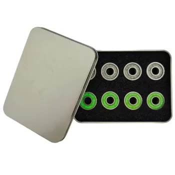 16pcs/Box Green Seals Skateboard Bearings - 8x22x7mm Ball Bearing 608 RS