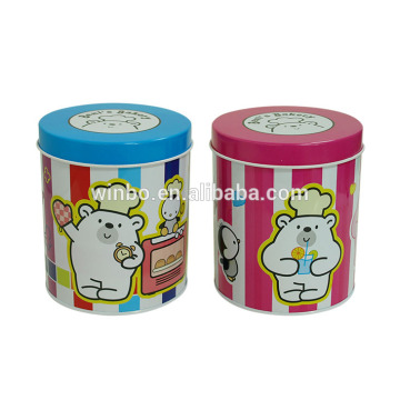 Round tea tin box for storage and decorative