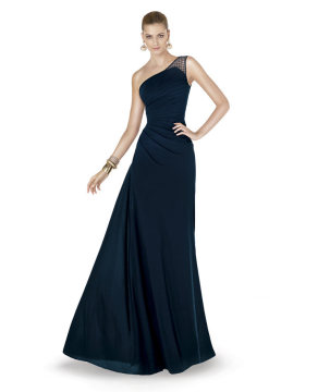 2015 Vestidos Femininos One Shoulder Chiffon Women Formal Long Dress Party Evening Wear Elegant