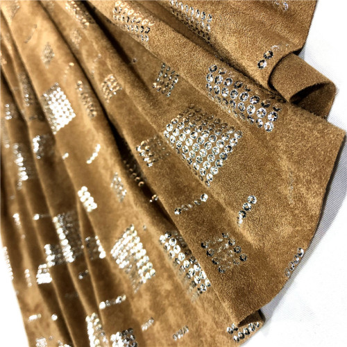 Factory Wholesale Suede Fabric soft suede with Silver Foil Supplier