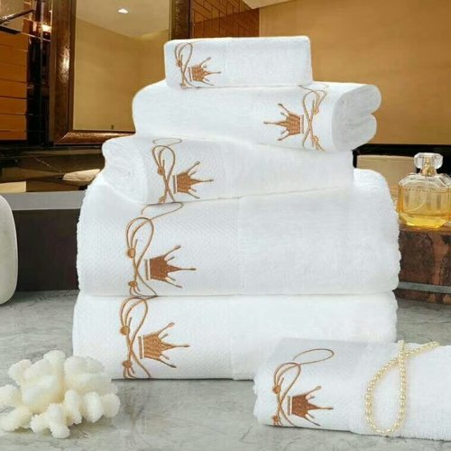 Série de coroa Algodão toalha bordada