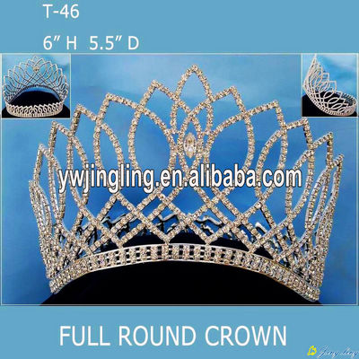 Full Round Crown Silver Pageant Crowns T-46