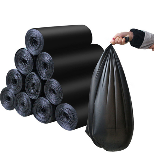 Environmentally-friendly customized logo printed heavy duty white black roll plastic packing rubbish bag