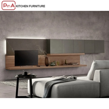 Pinai Floating Hidden TV Lift Wall Unit - การออกแบบที่ทันสมัยตู้ทีวี