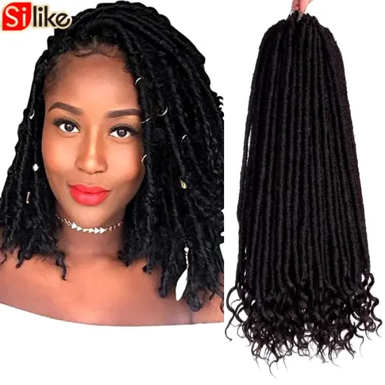 Goddess faux Locs crochet braid african hair extensions 18 "Soft Curly Dreadlocks  braids pictures dread braids styles Crochet