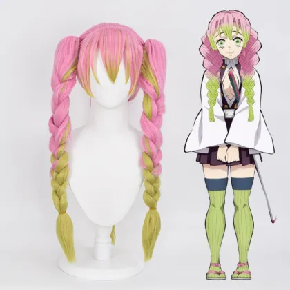 Japanese Anime Demon Slayer Kanroji Mitsuri 73cm Cosplay Wig