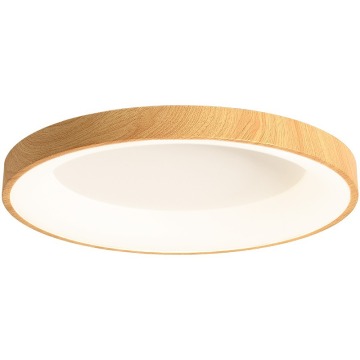 Modern Wood Ceiling Lamp - Remote Control, Surface Mounted, Round Light