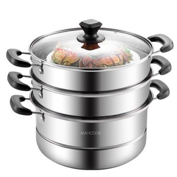 Maxcook Factory Whole Sale Three Layers 28cm Steam Pot Set