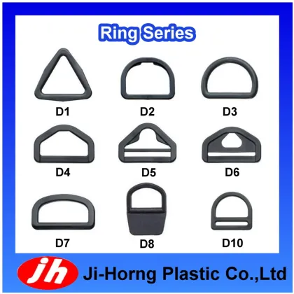 Plastic D and triangle ring belt buckle