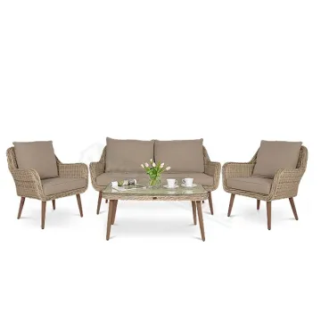 All Weather 4 Seater Rattan Garden Sofa Set
