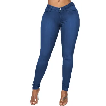 High-Quality Plus Size Denim Pants - OEM Women's Tight Fit Long Jeans