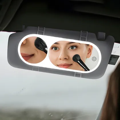 Customize Logo Lumineux Maquillage Miroir: LED Makeup Mirror for Car