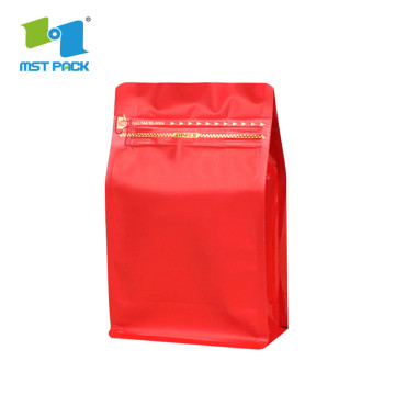 Custom Printing kaffe med lynlås flad bund taske
