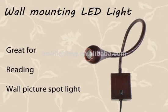 Flexible Gooseneck Sconce Wall Mounted LED light Bronze finish