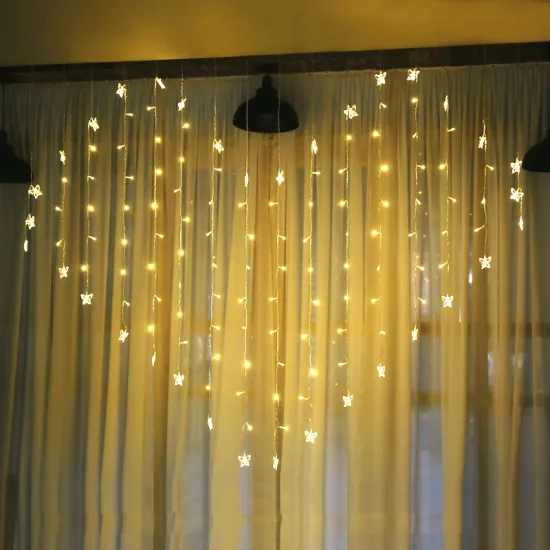 Heart-shaped LED Butterfly Curtain Light Icicle Curtain 220V Light String Holiday Party Christmas Fairy Tale Wedding Decoration