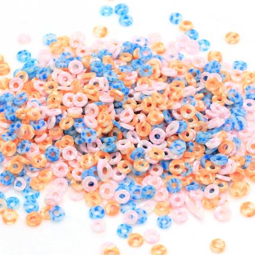 Mottled Color Round Circle Polymer Clay Beads With 2mm Hole Handmade Craft Work Decoration Charms Nail Arts Decor