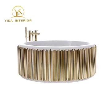 Stainless Steel Fiberglass Bathtub with Faucet