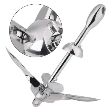 Hot selling Marine High Polished 316 Stainless Steel Boat Hardware Grapnel Folding Anchor for boat
