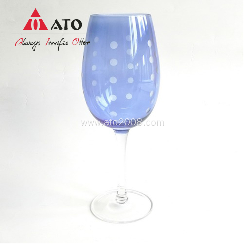 Red wine drinkware glass with Spray color&Etching glass