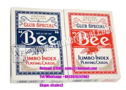 Eco - Friendly Bee Wide Size Marked Poker Cards / Jumbo Index Playing Cards