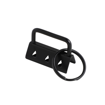 Wholesale Black Nickel Plated Metal Key Rings with Tail Clip Fobs