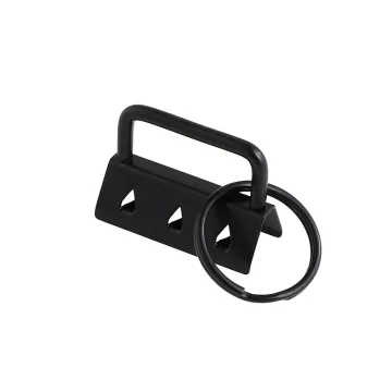 Wholesale Black Nickel Plated Metal Key Rings with Tail Clip Fobs