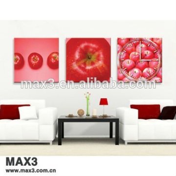 Max3 art square wall clocks wooden poster wall clock paiting wall clock