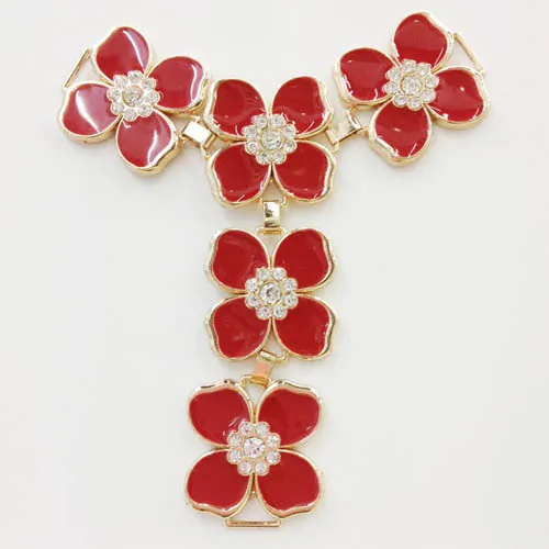 Sandal Embellishment with Five Flowers Link for T-Strap Sandal