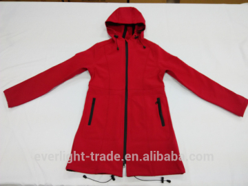 women's waterproof breathable long softshell coat