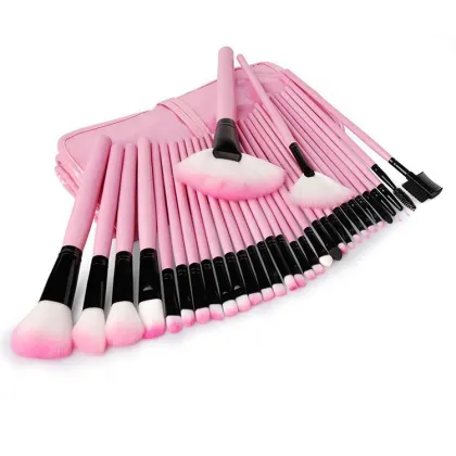 Pink Face and Eyeshadow Makeup Professional Brush