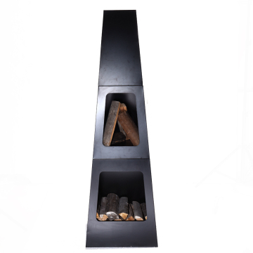 Hot sale Garden Built in Log Burner Storage Area Classical Chimenea with storage for wood
