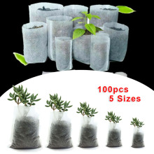 100pcs Biodegradable Non-woven Nursery Bags Plant Grow Fabric cloth Seedling Raising Pots flower Grow bags Planting Bags garden