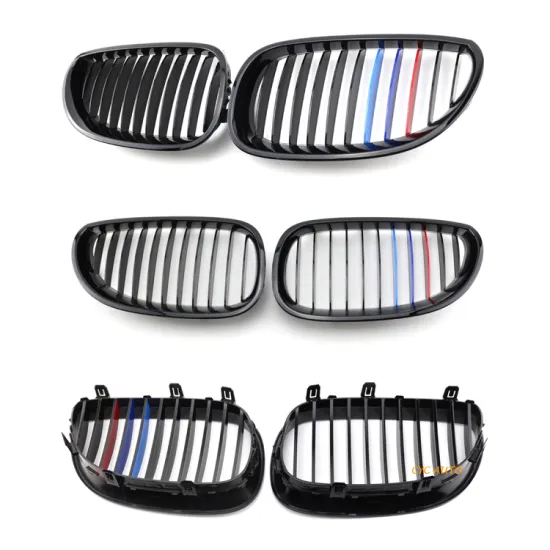 BMW E60 E61 5 Series Single Trip Three Colors Glossy Black Front Bumper Grille - 2004 2005 2009