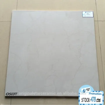 Polished soluble salt ceramics for flooring tiles ivory color