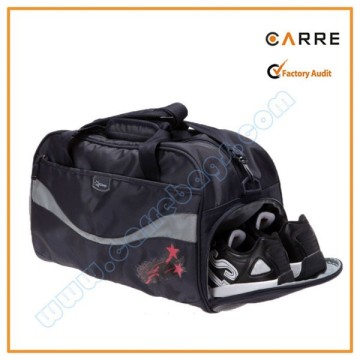 men duffle travel bag with shoe compartment