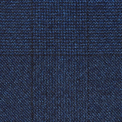 Slim Fit Blue Woolen Suit with Plaid Pattern